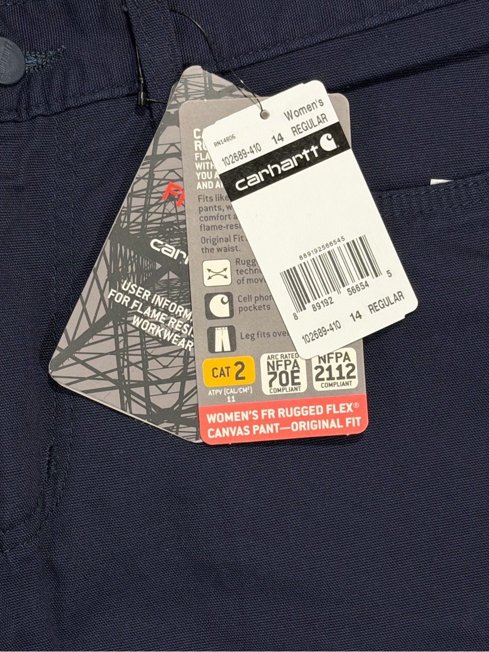 Carhartt 102689 Women Flame Resistant Rugged Flex Canvas Pant Size 14 NWT - Picture 4 of 9